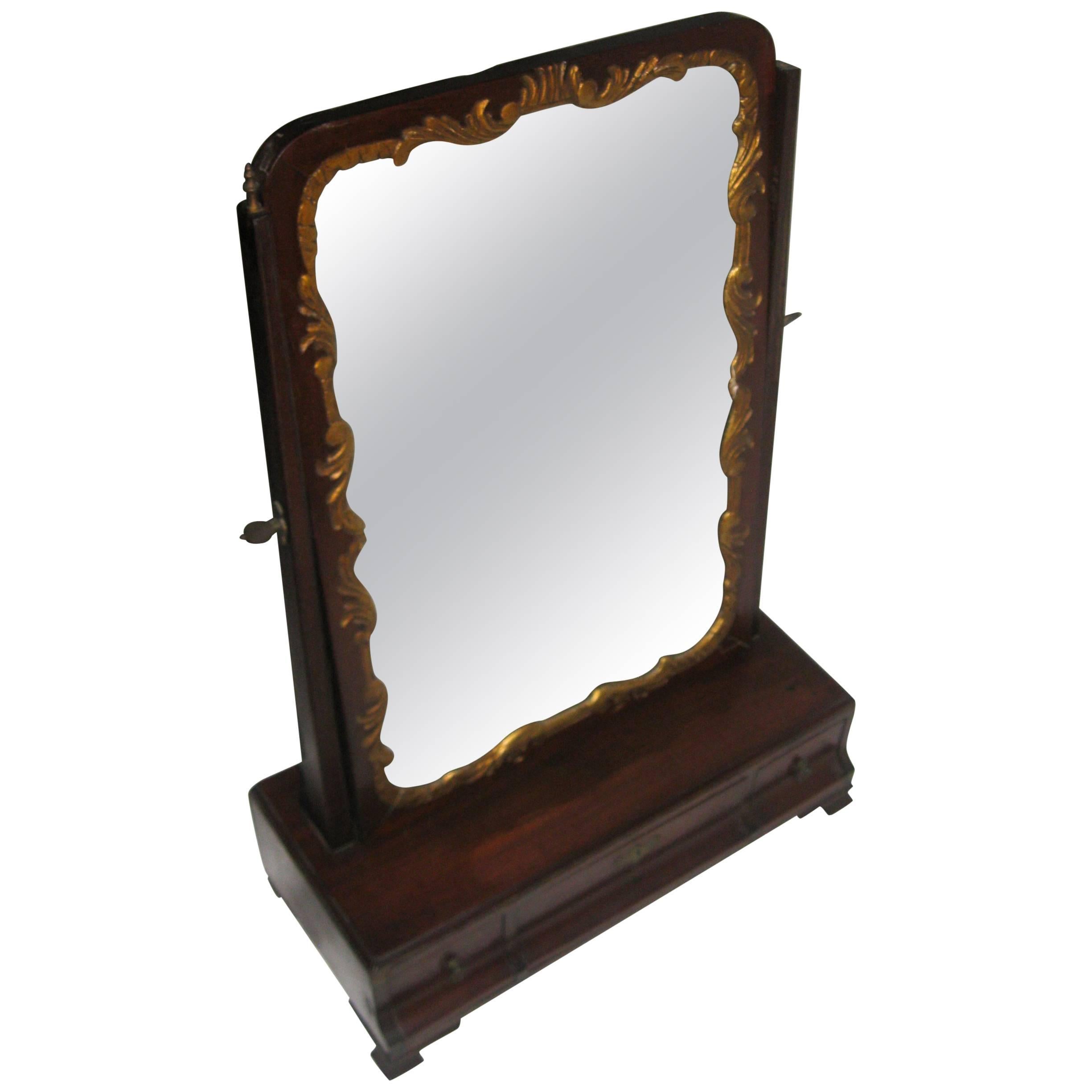 19th century Georgian Mahogany Dressing Mirror For Sale