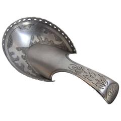 Very Rare George III "Pastern Hoof" Caddy Spoon Made by Cocks & Bettridge
