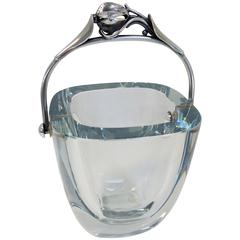 Mid-Century Modern, Danish Silver and Glass Ice Bucket