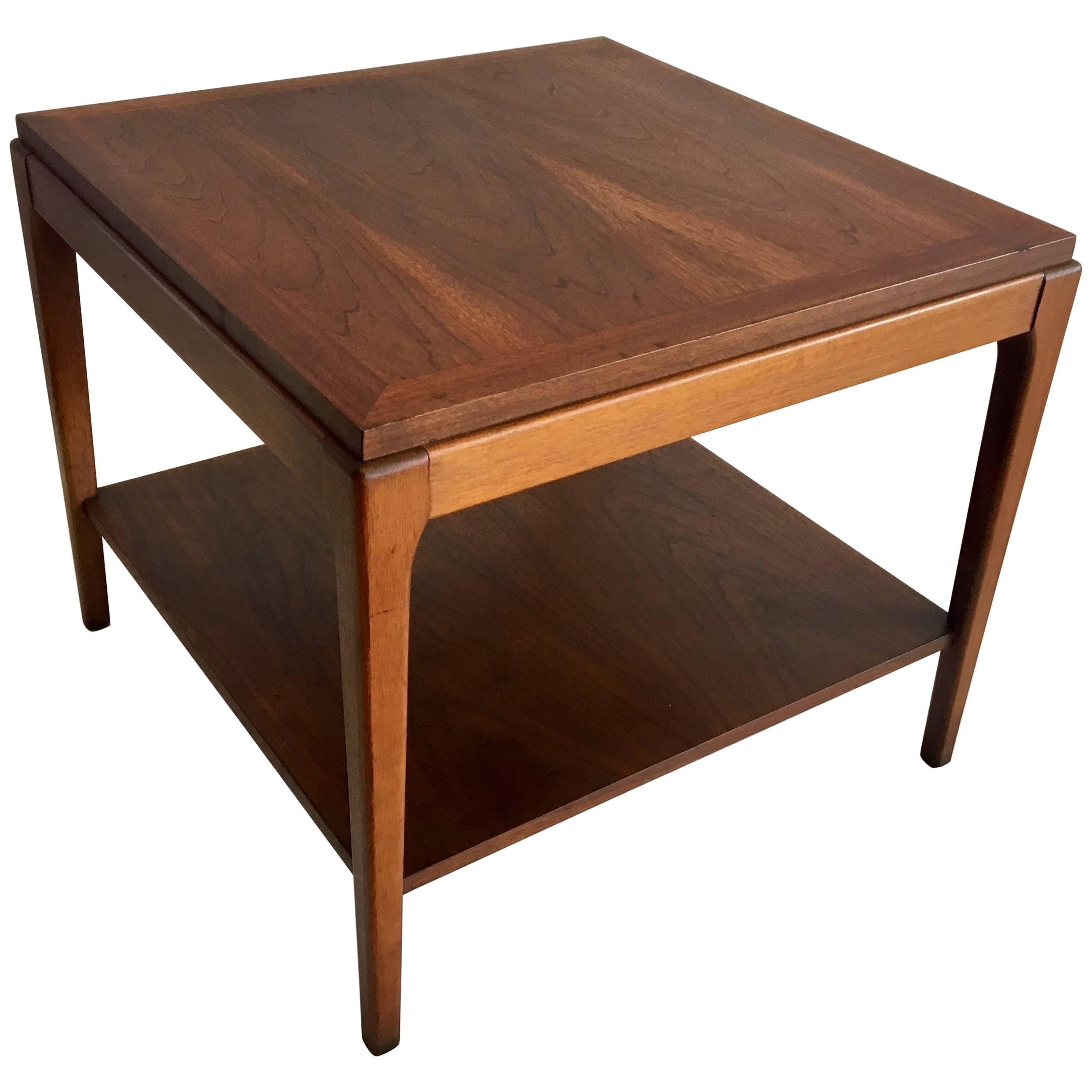 American Mid-Century Modern Walnut Square Cocktail or End Table