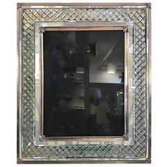 Large Sterling Silver and Cut-Glass Picture Frame