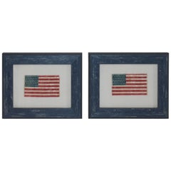Pair of Framed Mini 46 Star Parade Flags