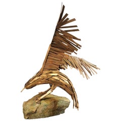 Vintage Brutalist Eagle Sculpture