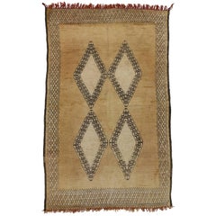 Vintage Berber Moroccan Rug with Mid-Century Modern Style