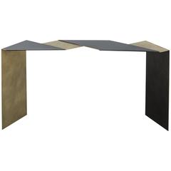 Fold Console in Patinaed Brass by Uhuru Design 8