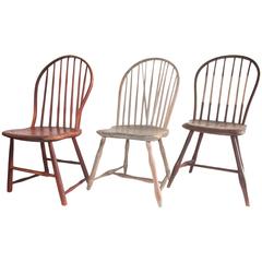 Collection of Three Original Painted Windsor Chairs