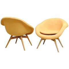 Pair of Bucket Lounge Chairs by Miroslav Navrátil for Vertex 3