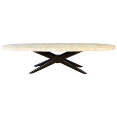 Vintage Capiz Shell Surfboard Coffee Table