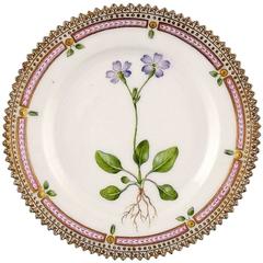 Royal Copenhagen Flora Danica Dessert Plate, Early Mark Royal Copenhagen Flora Danica Dessert Plate, Early Mark