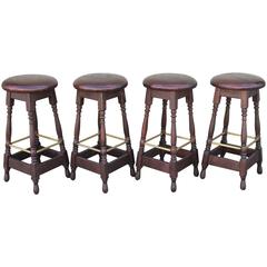Set of Four Early 1900s Bar Stools from Philadelphia, Pennsylvania 5