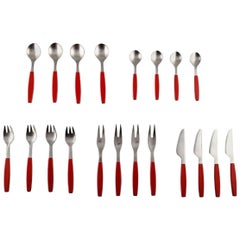 Complete Service for 4 P., Henning Koppel. Strata Cutlery from Stainless Steel