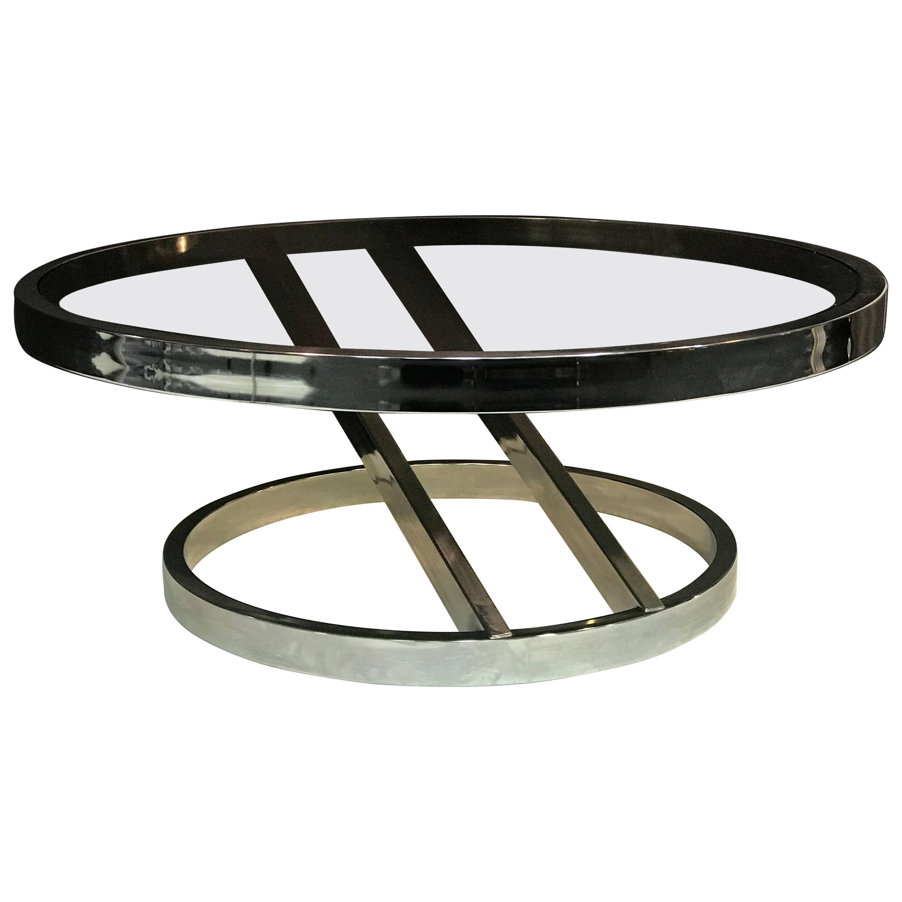 Striking Chrome Coffee or Centre Table by Milo Baughman For Sale