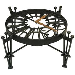 Vintage Striking Clock Form Coffee or Center Table with Dial & Beautifully Designed Base