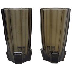 Pair of Art Deco Glass Vases Style of Koloman Moser 7