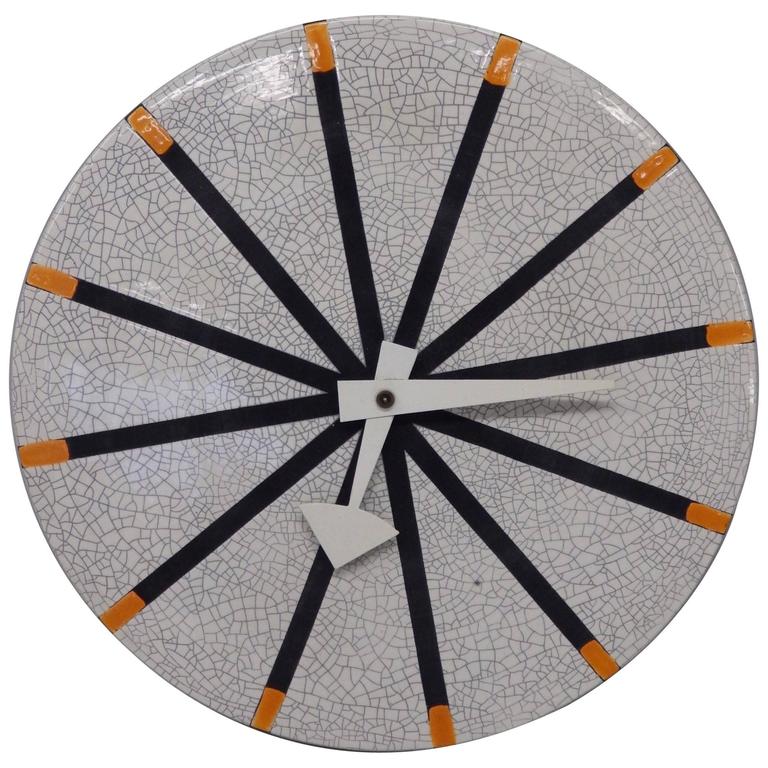 Nelson Howard Miller Meridian Italian Pottery Wall Clock at 1stDibs
