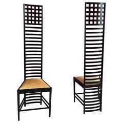 Retro Striking Pair of Hill House Chairs Designed by Charles Mackintosh for Cassina