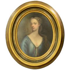 18th Century Oval Portrait of Lady