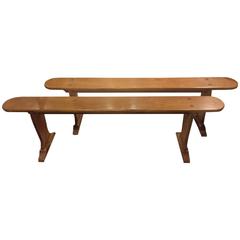 Pair of French Fruitwood Benches