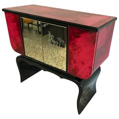 1950s Parchment Bar Cabinet 8