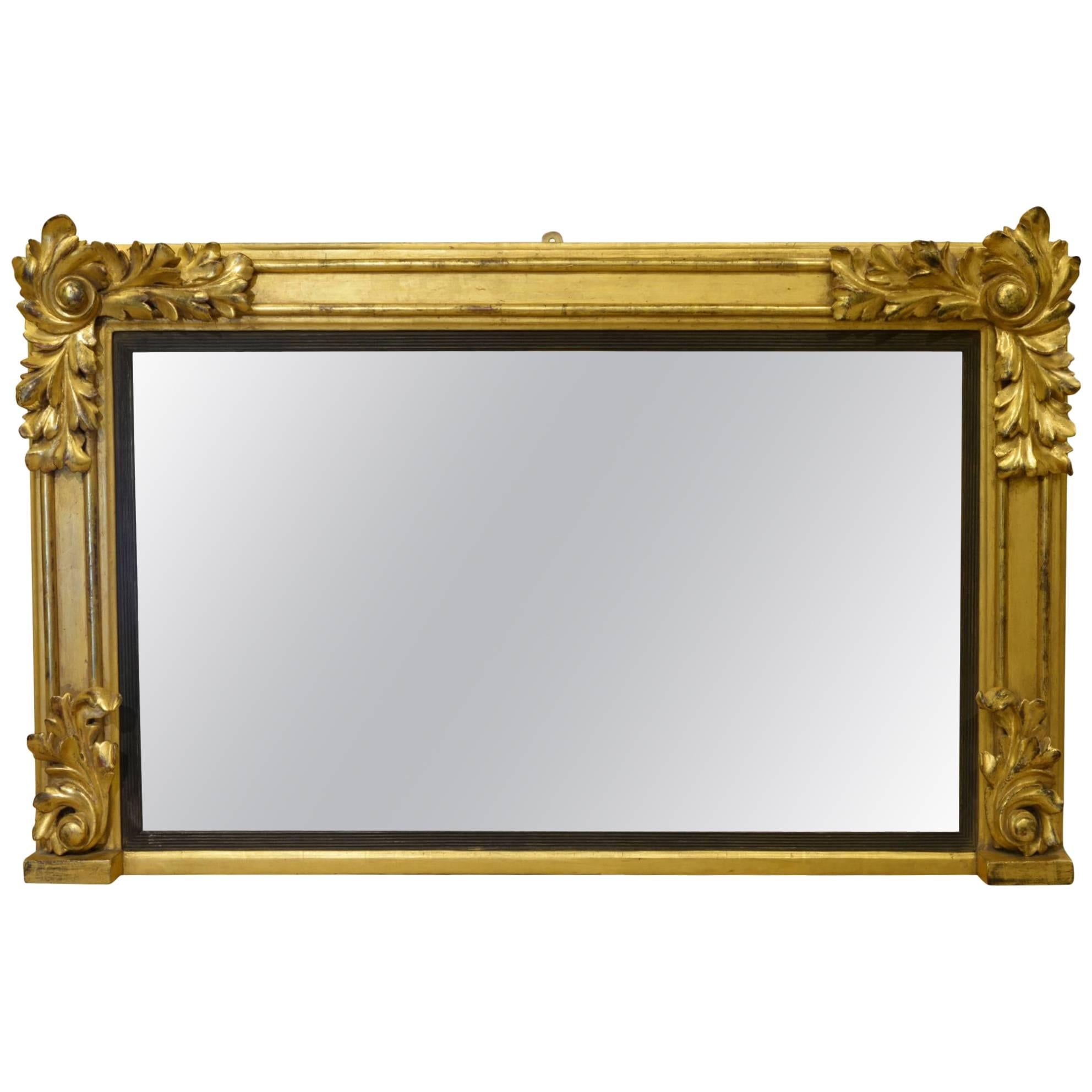 William iv Carved Wood and Gilt Overmantel Mirror