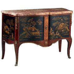 19th Century French Mahogany Marquetry Commode