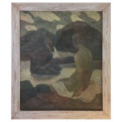 Ethereal Muted Contemporary Oil on Canvas Painting 9