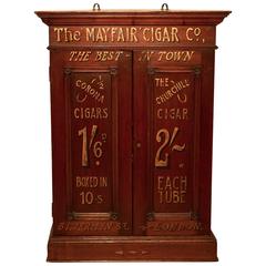 Antique Victorian Sign Painted Cigar Store Cupboard, Shop Display