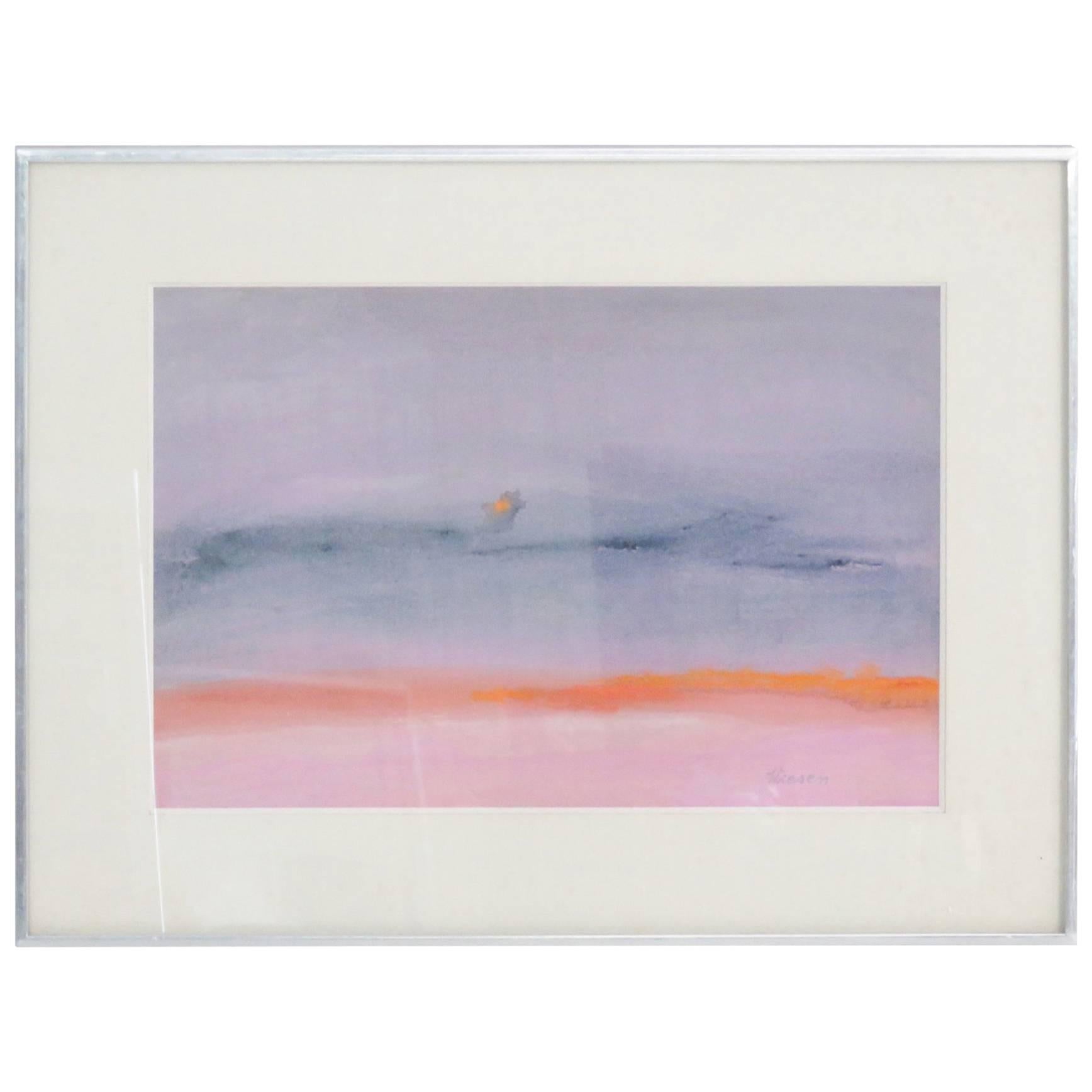 Wiesen Watercolor "Afterglow" For Sale