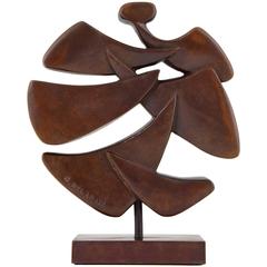 Mid-Century Bronze Abstract Sculpture, 1970 Georges Delahaie