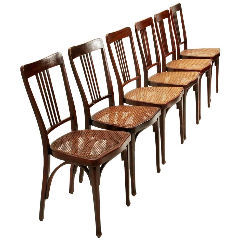 Six Art Nouveau Mod. 675 Chair by Thonet