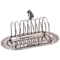 Silvered Metal Toast Holder