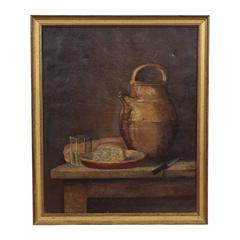 French Oil on Canvas in Period Frame, Still Life, Late 19th Century