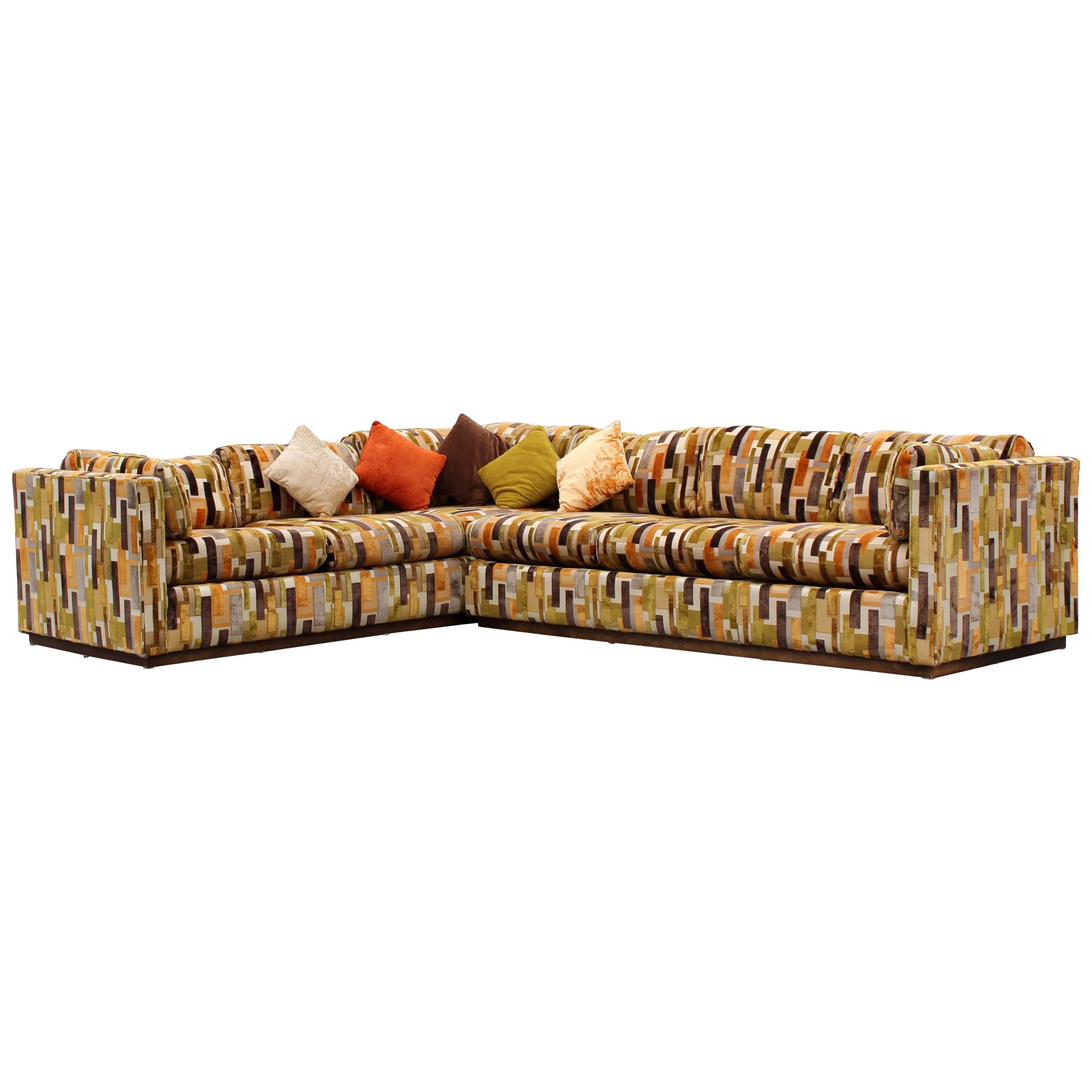 Mid-Century Modern Milo Baughman Two-Piece Sectional Sofa, Larsen Style