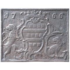 18th Century, French 
Coat of Arms
 Fireback