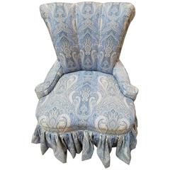 Romantic Channel Back Paisley Upholstered Slipper Chair 9