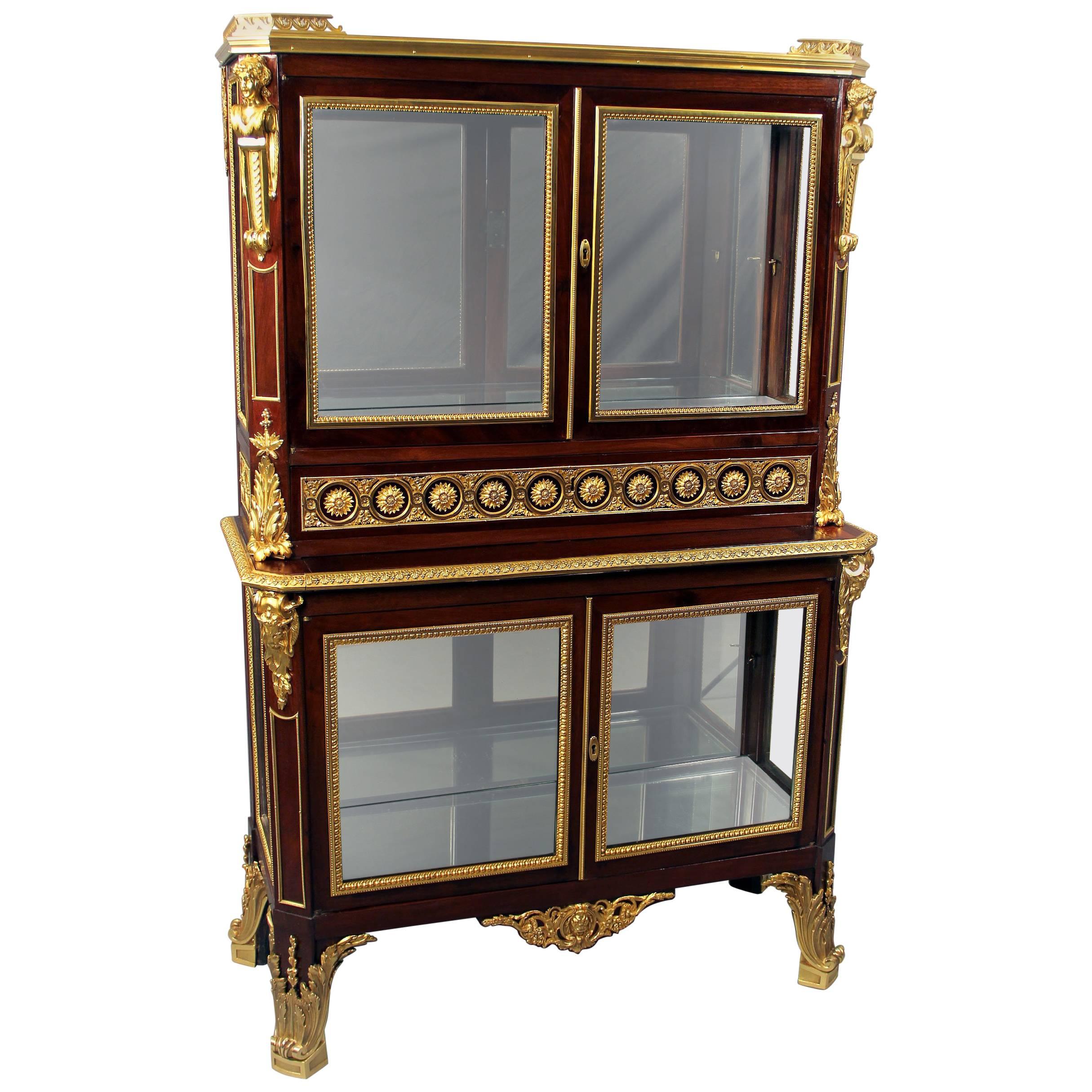 Fine Late 19th Century Gilt Bronze-Mounted Vitrine Cabinet by Henri Picard For Sale