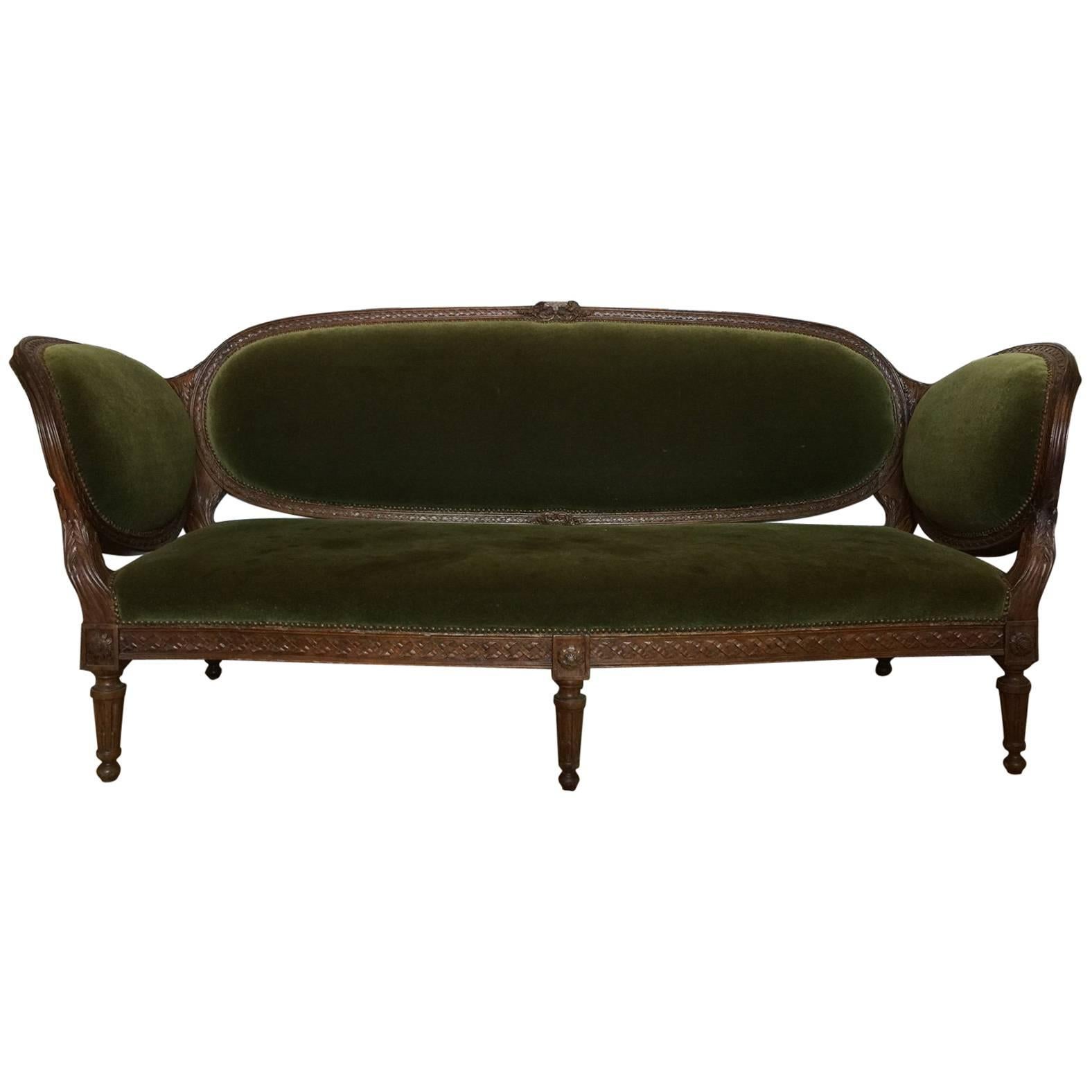 Irish Mohair Sofa in Green
