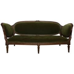 19th Century Irish Mohair Sofa in Green 4