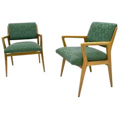 Pair of Solid Walnut Armchairs in the Style of Gio Ponti, Italy, 1950s 5