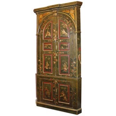 Exceptional George III Chinoiserie Two-Part Corner Cupboard
