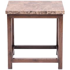 Chinese Square Side Table with Stone Top 6