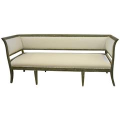 19th Century Swedish Painted Green Empire Sofa 11