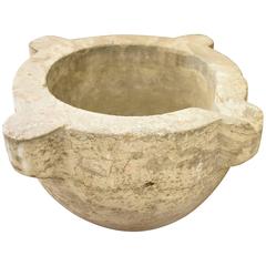 Early 19th Century Marble Mortar from Spain with Pouring Spout