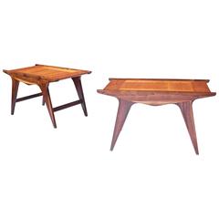 Pair of 'Tavolinetto' End Tables by Angelo Montaperto in Walnut and Cherry, 2017 5