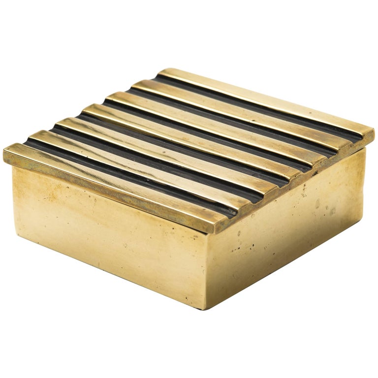 brass cigarette box Walter Bosse Austrian Lacquered Brass Cigarette Box For Sale at 1stDibs