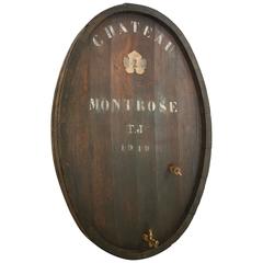Antique Large Wine Barrel Door from Chateau Montrose Vineyard in France