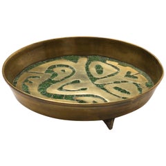 Salvador Mexican Modernist Brass and Stone Tray