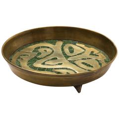 Salvador Mexican Modernist Brass and Stone Tray 4