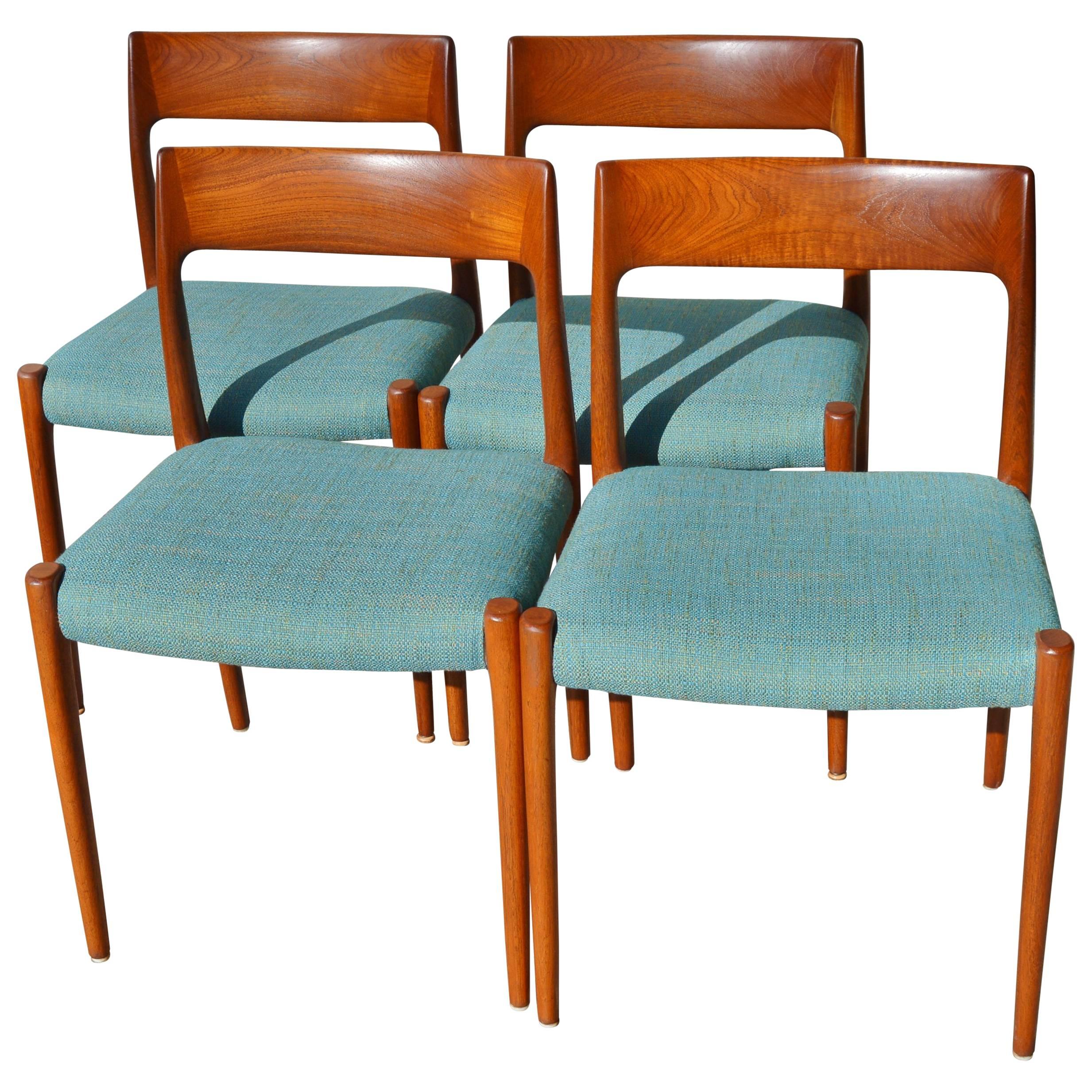 Set of 4 Niels Otto Moller Teak Dining Chairs 