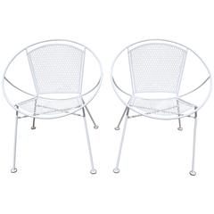 Pair of Salterini "Radar Hoop" Chairs in White by Maurizio Tempastini